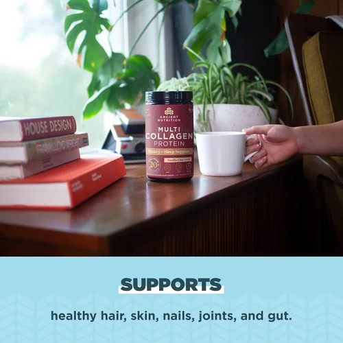 Miniatura 6 de Ancient Nutrition Proteína de colágeno en polvo, proteína de colágeno múltiple Beauty + Sleep con vitamina C, vainilla chai, péptidos de colágeno