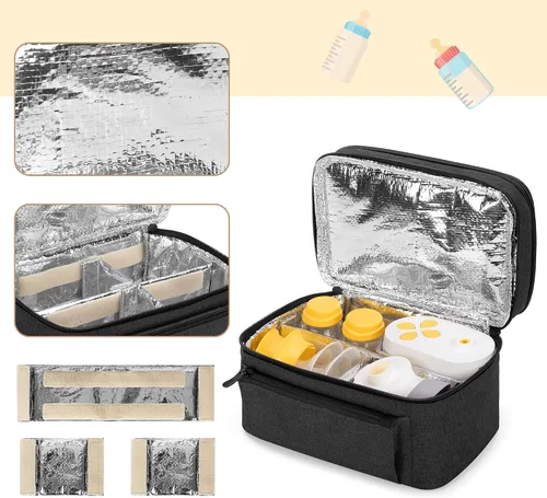 Miniatura 3 de BAFASO Bolsa para extractor de leche (compatible con bomba Medela en estilo) con una almohadilla impermeable para piezas de bomba de carga, funda