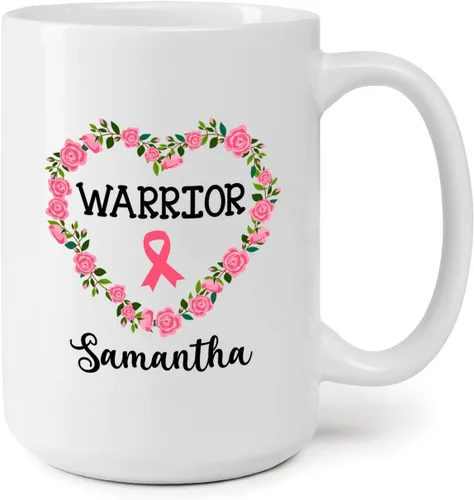 Miniatura 11 de Taza personalizada para sobrevivientes de cáncer, taza de cáncer de mama, taza de cinta rosa, regalo para sobreviviente de cáncer de mama, taza