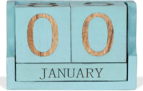 Miniatura 12 de Calendario de escritorio de madera, bloques de calendario de escritorio para profesores, bloque de fecha perpetuo de oficina, decoración de Rosa