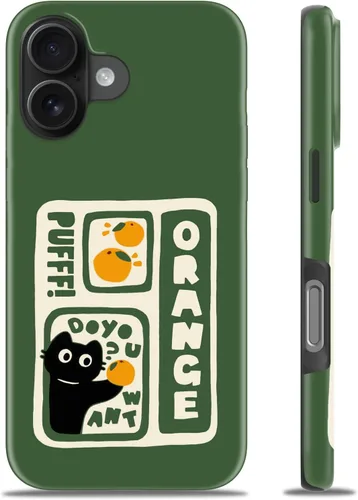 Miniatura 145 de Goodon para iPhone 17 Pro, Funda Estética de Gato Negro y Niña Naranja, Compatible con Magsafe, Funda Protectora Retro Única y Moderna de Silicona