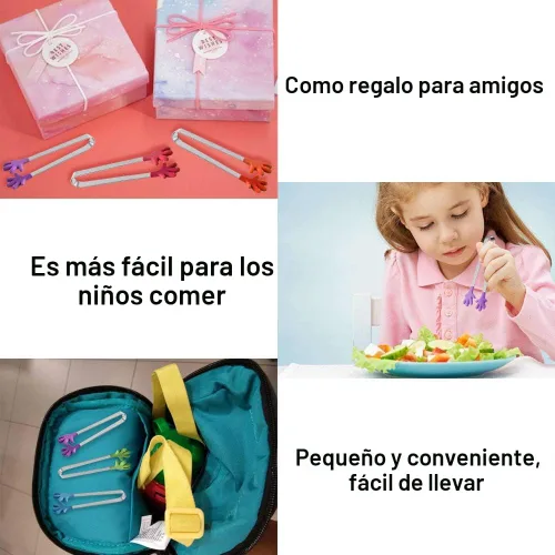 Miniatura 5 de 8 piezas de pinzas mini de silicona, pinzas de 5 pulgadas con forma de mano para alimentos, pinzas pequeñas y coloridas para niños para servir