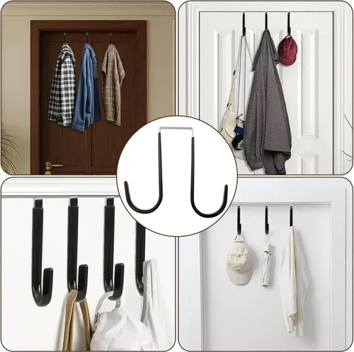 Miniatura 6 de Ganchos de doble cara sobre la puerta, paquete de 2 ganchos para toallas, abrigos, ganchos para colgar ropa, toallas, sombreros, bolsas, corona