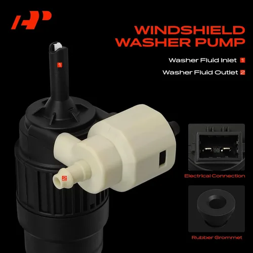 Miniatura 3 de A-Premium Bomba de limpiaparabrisas compatible con Chevrolet Equinox y Volkswagen Passat, Golf, GTI, e-Golf, EuroVan y Jeep Renegade y Fiat 500