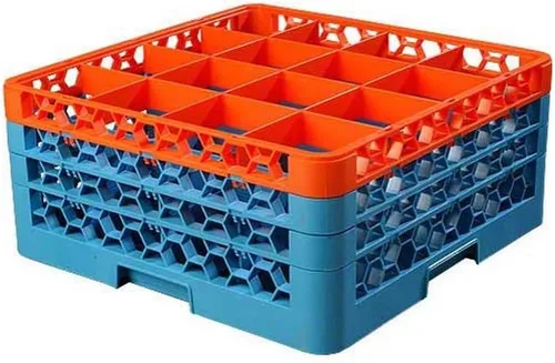 Miniatura 98 de Carlisle FoodService Products RG9-214 OptiClean Estante de vidrio con 9 compartimentos con 2 extensores, 7.12 pulgadas, polipropileno, azul