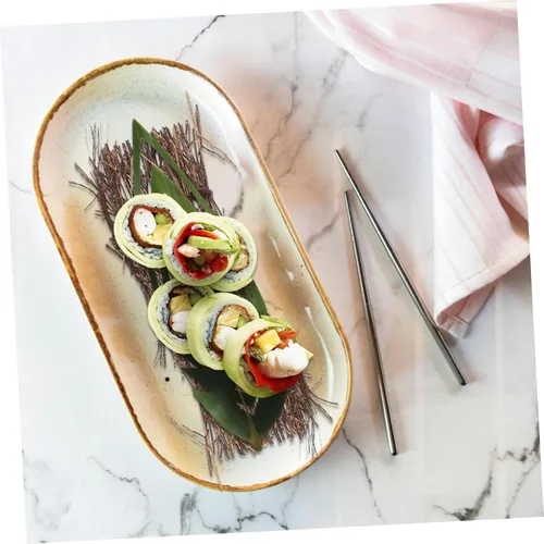 Miniatura 4 de Hemoton Plato de sashimi, 6 piezas, arreglo de productos de fotografía, accesorios de decoración de placa de sushi, tapete de sushi, plato de sushi