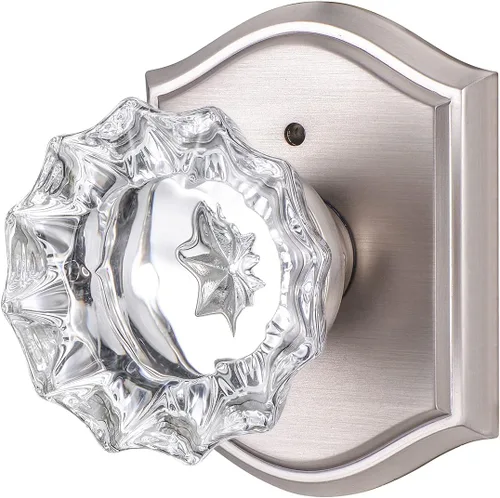 Miniatura 18 de Pomos de Puerta de Vidrio para Interiores, Estilo Vintage, Pomos de Puerta de Cristal de Privacidad con Cerradura, Pomos de Puerta de Latón Antiguo