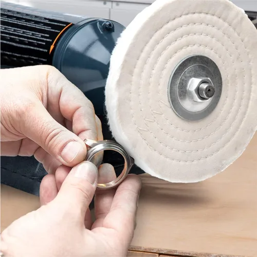 Miniatura 7 de POWERTEC Máquina Pulidora Buffer de Banco de 8" Velocidad Lenta Esmeriladora de Banco, Máquina Pulidora Buffer de Joyas, Incluye 4 Piezas Ruedas