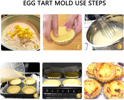 Miniatura 3 de 20 mini latas de aluminio para tartas de 2.8 pulgadas, moldes para tarta de huevo, moldes reutilizables para hornear, pasteles de queso, postres