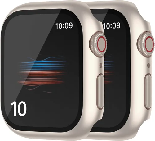 Miniatura 19 de Paquete de 2 fundas rígidas de 1.496 pulgadas para Apple Watch Series 3, 2, 1, 1.496 pulgadas, protector de pantalla de vidrio templado, cobertura