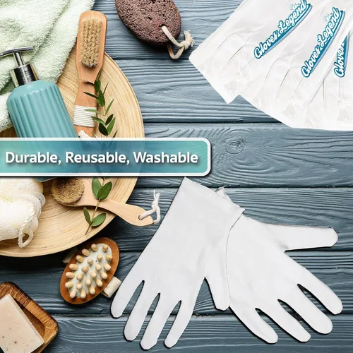 Miniatura 6 de 3 pares de guantes hidratantes de algodón blanco para manos secas, eczema, dormir, cuidado nocturno, 3 pares