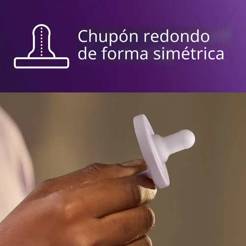 Miniatura 7 de Philips Avent Soothie Chupetes ortodónticos para bebé, 100% de silicona, de una pieza, sin BPA, para bebés de 0 a 3 meses, 2 lila y 2 rosa, paquete