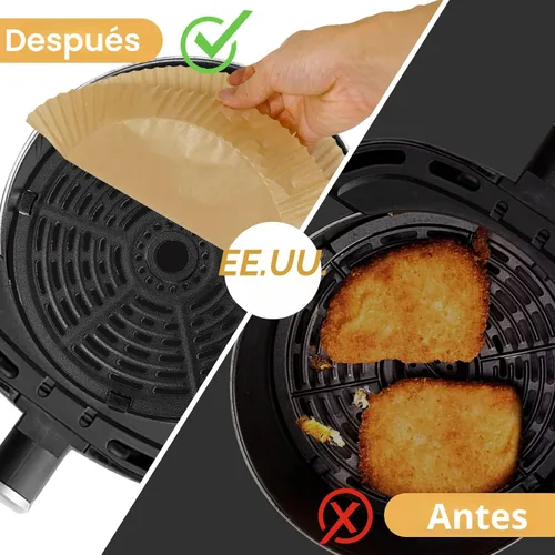 Miniatura 5 de SIUDANGKA Forros para freidora de aire Ninja, 100 piezas de forro de papel desechable para la mayoría de las freidoras de aire de 4 a 8 cuartos