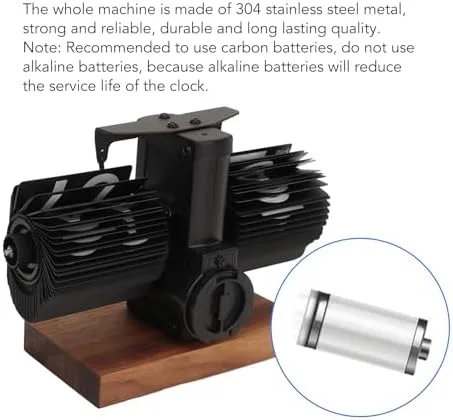 Miniatura 3 de Reloj abatible, retro vintage digital abatible, funciona con pilas, giro automático, estante de escritorio mecánico para sala de estar, oficina