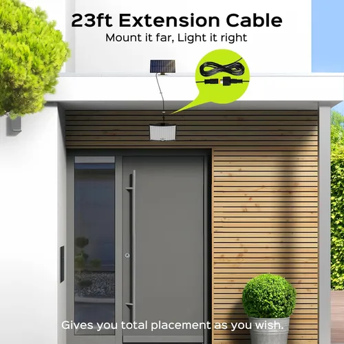 Miniatura 2 de ABODONG Luces Solares para Exteriores, Reflector Brillante de 128 LEDs con Lente Óptica, Luces de Seguridad Alimentadas por Energía Solar con Cable