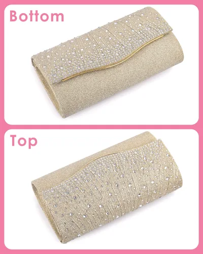 Miniatura 7 de TINDTOP - Bolsos de mano para mujer, formales para noche, de ante, con hombro, tipo sobre, para fiesta, bolsos cruzados, para boda, cóctel, bailes