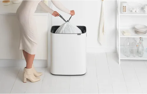 Miniatura 8 de Brabantia Bo Touch Top Cubo de Basura - 1 x Cubo de 16 Galones (Blanco) Cubo de Basura y Reciclaje de Cocina con Apertura/Cierre Suave