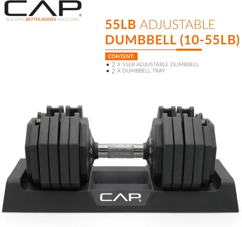 Miniatura 55 de CAP ADJUSTABELL - Juego de mancuernas ajustables de selección rápida de primera calidad para entrenamiento de fuerza, individuales y pares, 12.5
