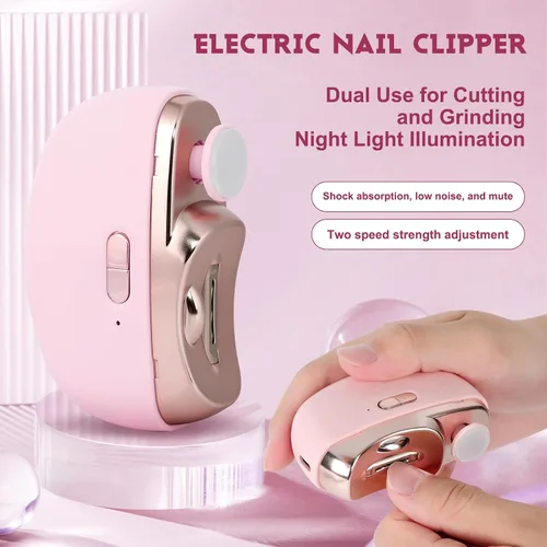 Miniatura 2 de Cortaúñas eléctrico, lima de uñas eléctrica, recortadora de uñas automática 3 en 1 con pulido, molinillo de uñas automático para mujeres, recortador