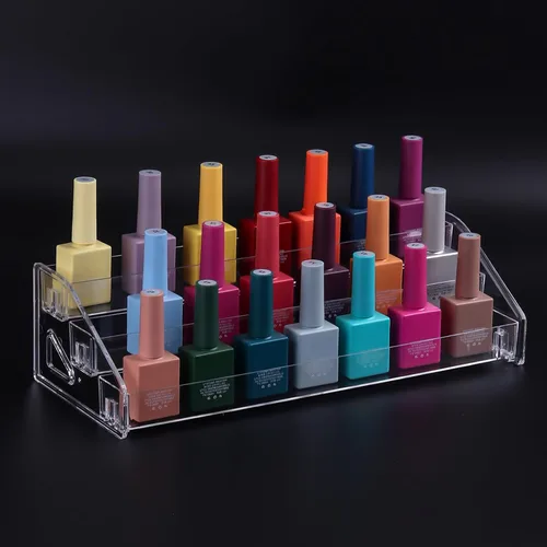 SUTOKAKA Organizador de exhibición de esmalte de uñas, soporte para lentes de acrílico transparente, estante de almacenamiento de aceite esencial,