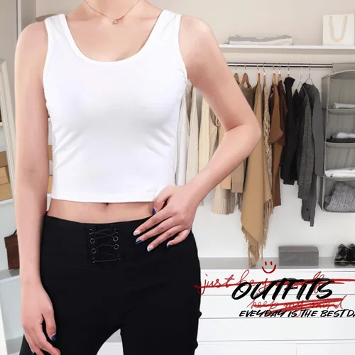 Miniatura 4 de Camisetas básicas sin mangas, paquete de 4 camisetas cortas de verano en blanco y negro para mujer