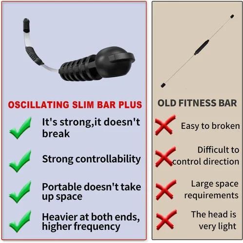 Miniatura 4 de Barra de Fitness OSCILLATING SLIM para Entrenamiento, Barra de Ejercicio Elástica, Palo de Peso de Vibración, Terapia Física Corporal, Entrenamiento