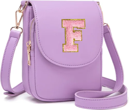 Miniatura 117 de Viverte Bolso Cruzado para Niñas Adolescentes Pequeñas, Bolso Inicial para Celular, Pequeña Cartera para Niños Pequeños, Bolso de Cuero con Tres