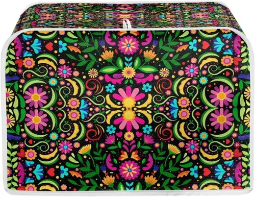 Miniatura 18 de Daisy Print 2 Slice Tostador Cover White Anti-Sputtering Pan Tostador Cover Cover Cover Dust Cover Pequeño Protector Lavable Electrodomésticos
