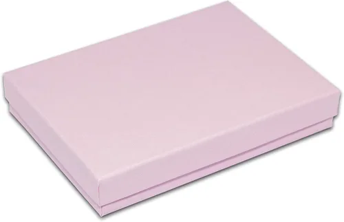 Miniatura 2 de TheDisplayGuys - Paquete de 25 cajas de regalo de cartón kraft #53 con relleno y tapa de algodón, color rosa, (5.4 x 3.9 x 1.0 pulgadas)