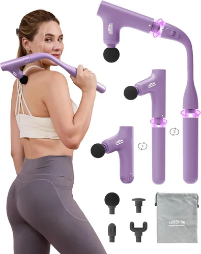 Miniatura 10 de 3-en-1 Pistola de masaje desmontable de tejido profundo, masajeador de espalda ergonómico con mango extensible para alivio del dolor, masajeador