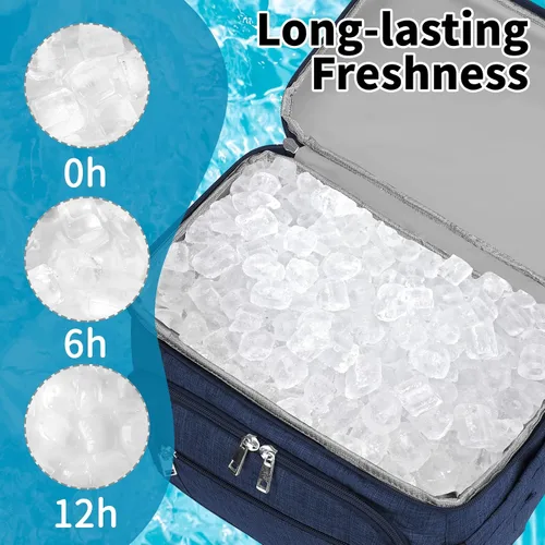 Miniatura 3 de Mochila Refrigeradora, Mochila Refrigeradora Aislada a Prueba de Fugas de Doble Compartimento Bolsa Refrigeradora para Hombres y Mujeres Mochila