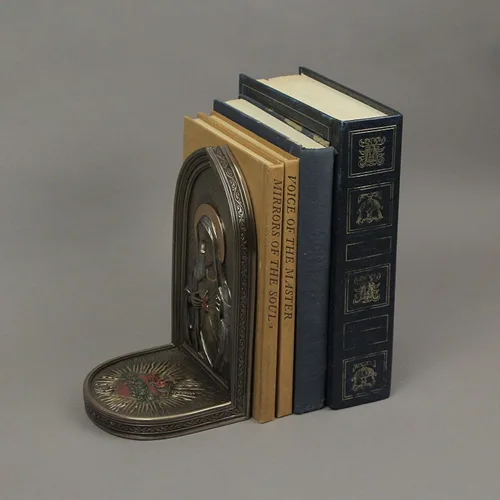 Miniatura 2 de Veronese Design 8 1/4" The Immaculate Heart of Mary - Placa de pie con acabado de bronce