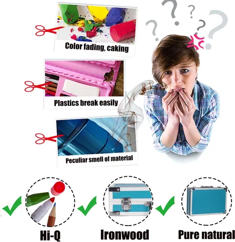 Miniatura 6 de KINSPORY Kit de suministros de arte de lujo para niños, niñas, adolescentes, de 5 a 12 años, con bloc de bocetos, acuarelas, crayones, lápices, Azul