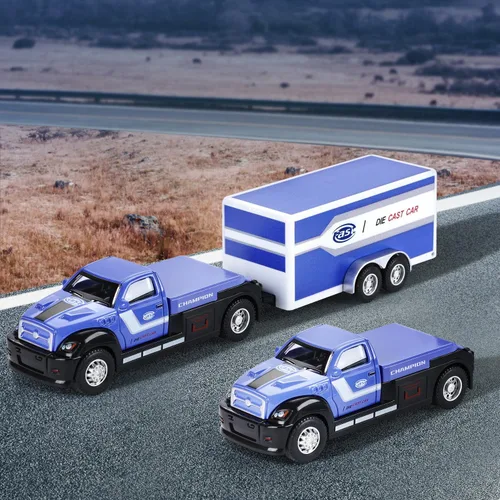 Miniatura 6 de haomsj Juguetes de coche para niños, 9 piezas, camión de remolque de juguete y vehículo de transporte urbano, camión de transporte con autos