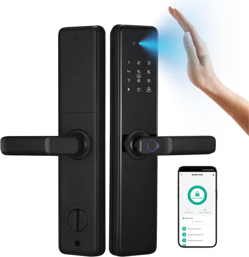 Miniatura 9 de Sophies Cerradura inteligente de entrada sin llave con asa, cerradura de puerta WiFi, control de aplicación Tuya, cerrojo de huellas dactilares