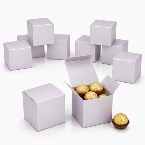 Miniatura 17 de Quotidian Cajas de regalo plegables de papel perlado italiano vintage con purpurina y tapas, de 3 x 3 x 3 pulgadas (7.6 x 3.0 x 3.0 x 3.0 in)