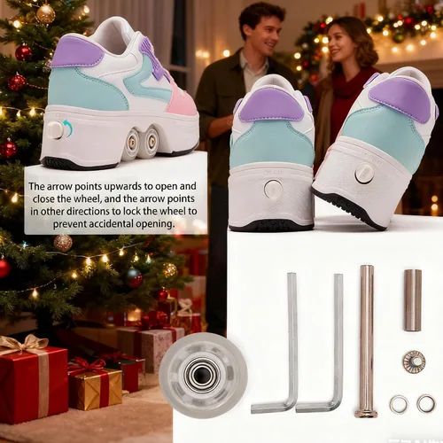 Miniatura 4 de Roller Skate Shoes for Women Girls Boy and Men 4-Wheels Fashion Professional Outdoor Indoor Quad-Skates for Kids & Adults Christmas/Birthday Gifts