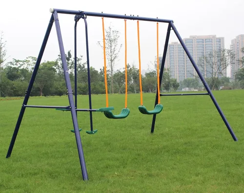 Miniatura 2 de Juego de columpios para patio trasero al aire libre resistente con marco en A para niños pequeños