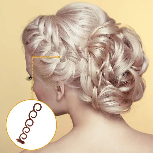 Miniatura 6 de WILLBOND 14 piezas de herramientas de trenzado de cabello, kit de accesorios de peinado con mini bandas de goma para cabello francés, herramienta