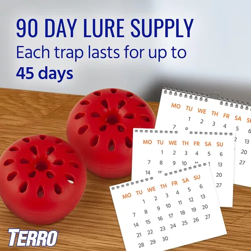 Miniatura 9 de Trampas para moscas de frutas Terro para interiores (paquete de 12) + suministro de señuelo para 540 días