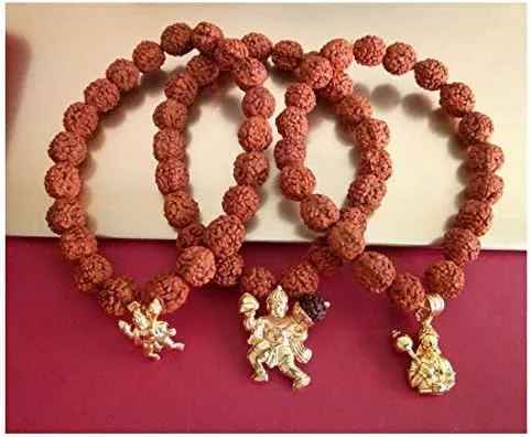Miniatura 2 de Aleafa - Brazalete con dijes Hanuman color marrón dorado para hombres y mujeres #Aport-944