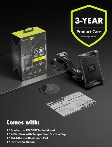 Miniatura 9 de Bracketron TekGrip - Soporte para tablet para parabrisas de camión y tablero, soporte ajustable de 360° con cuello de cisne, compatible con iPads