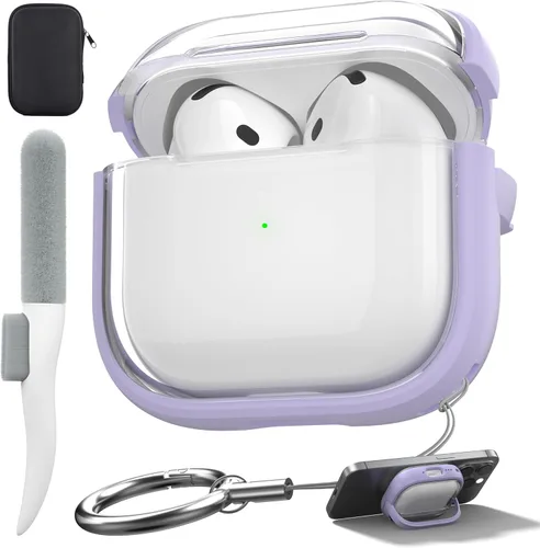 Miniatura 29 de Valkit Funda compatible con AirPods Pro, transparente con kit de limpieza, funda protectora de TPU suave para AirPods Pro Gen 2nd/1st 2023/2022/2019
