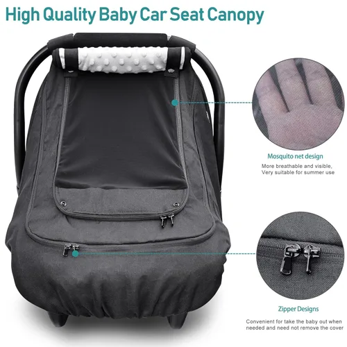 Miniatura 5 de YVMVDV - Funda impermeable para asiento de automóvil para bebé, funda de asiento de automóvil patentada para clima frío para bebés, toldo de asiento