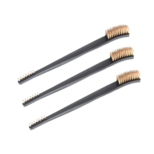 Miniatura 2 de Paquete de 10 cepillos de limpieza multiusos de doble punta para pistolas de 7 pulgadas, cepillos de cerdas de nailon de acero y latón