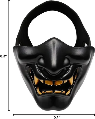 Miniatura 8 de Máscara de media cara, máscara de sonrisa del diablo, máscara de fiesta de Halloween, juego de rol, mascarada, fiesta de disfraces y accesorios