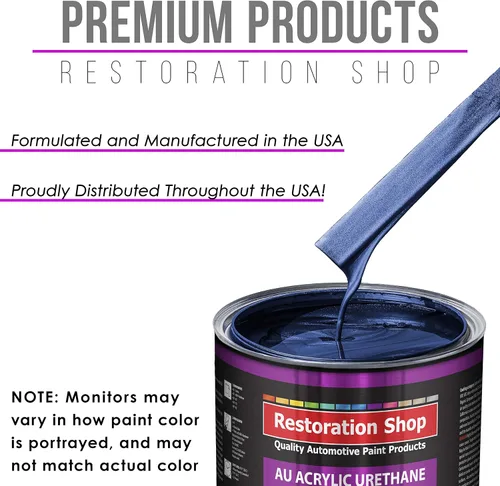 Miniatura 4 de Restoration Shop - Pintura de auto de uretano acrílico Daytona Blue Metálico - Kit completo de pintura de galón - Recubrimiento profesional de un