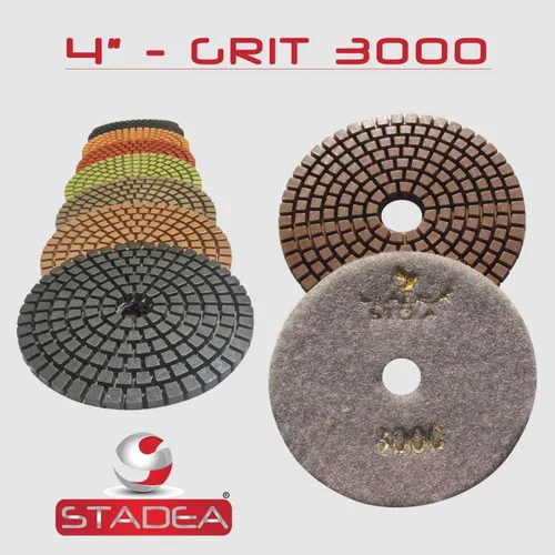 Miniatura 8 de Grit 50 4" Diamond Pulir Pads Premium Grado Mojado Flexible 3 MM Alto