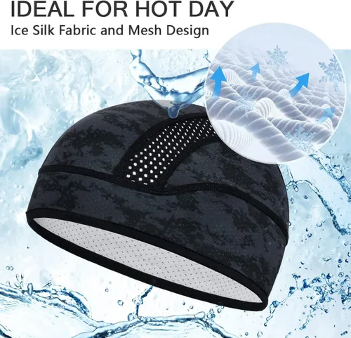 Miniatura 9 de Gorro con forro para casco de calavera, malla de enfriamiento para hombres y mujeres, se adapta debajo de los cascos