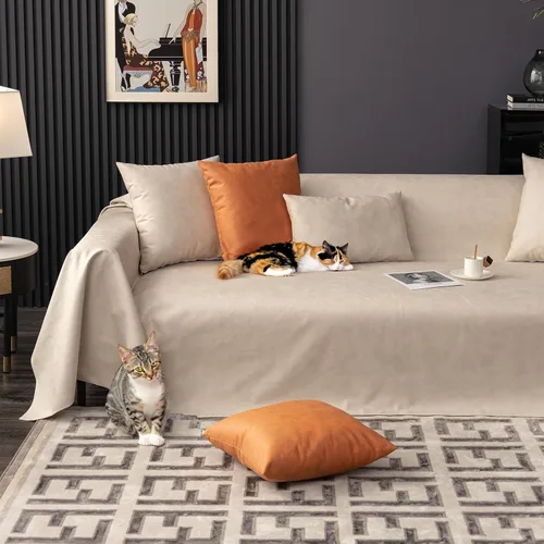 Miniatura 2 de Foreate Fundas de sofá impermeables para gatos, funda antideslizante para sofá, antiarañazos, para mascotas, a prueba de fugas, protector de muebles
